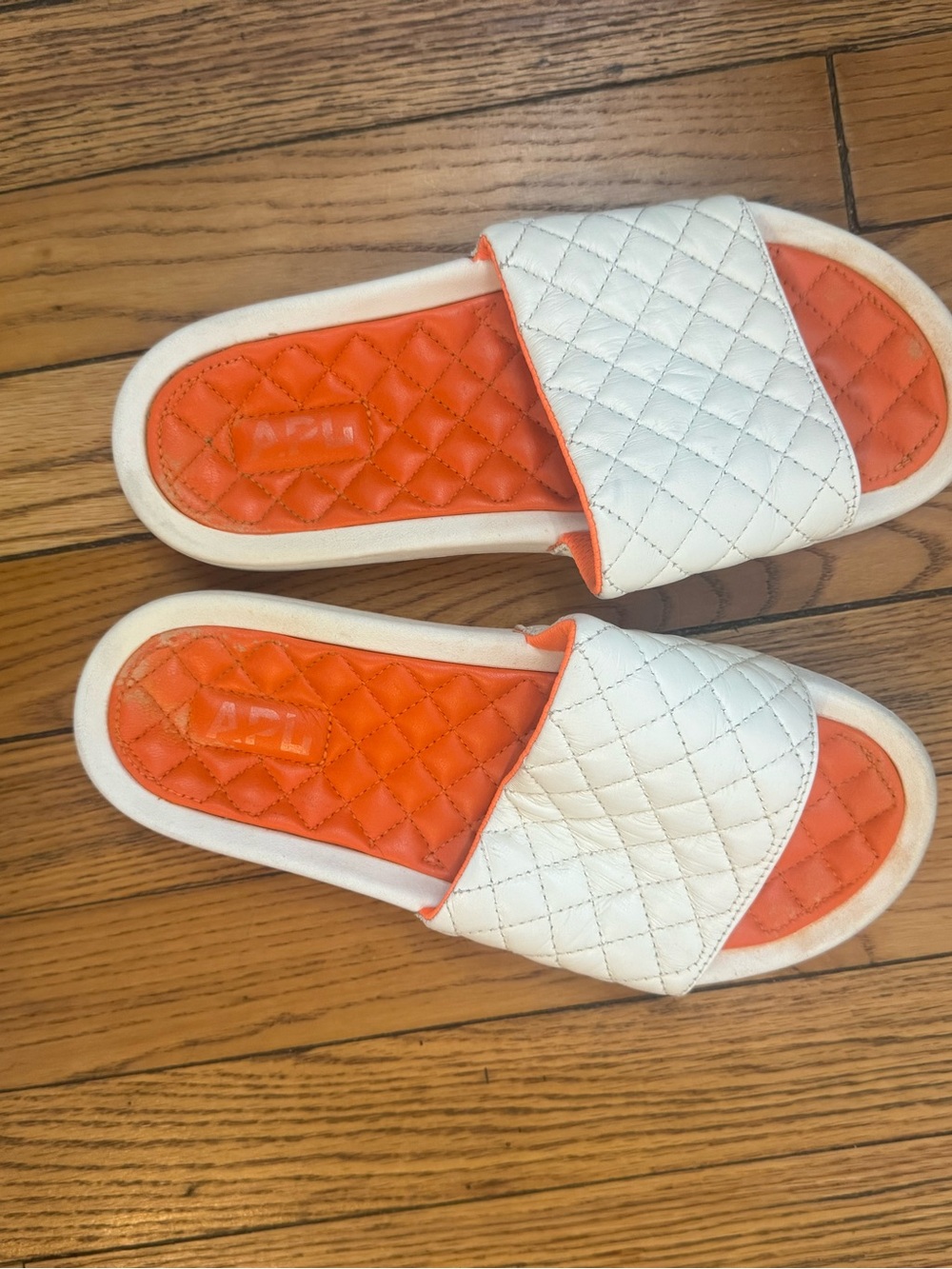 APL Quilted ORANGE 🍊 Lusso Slides 9